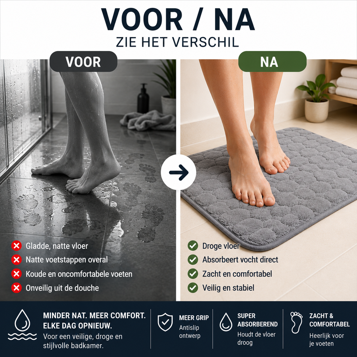 GripMat™ - Dé badkamermat voor meer grip na het douchen