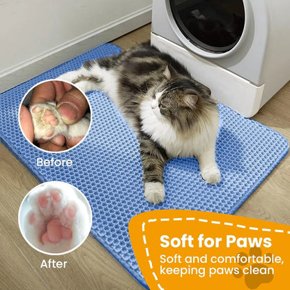 Kattenbakmat Dubbellaags huisdier Antislip Grote kattenbak Filtermat Slijtvaste waterdichte antislip kattenbakmat
