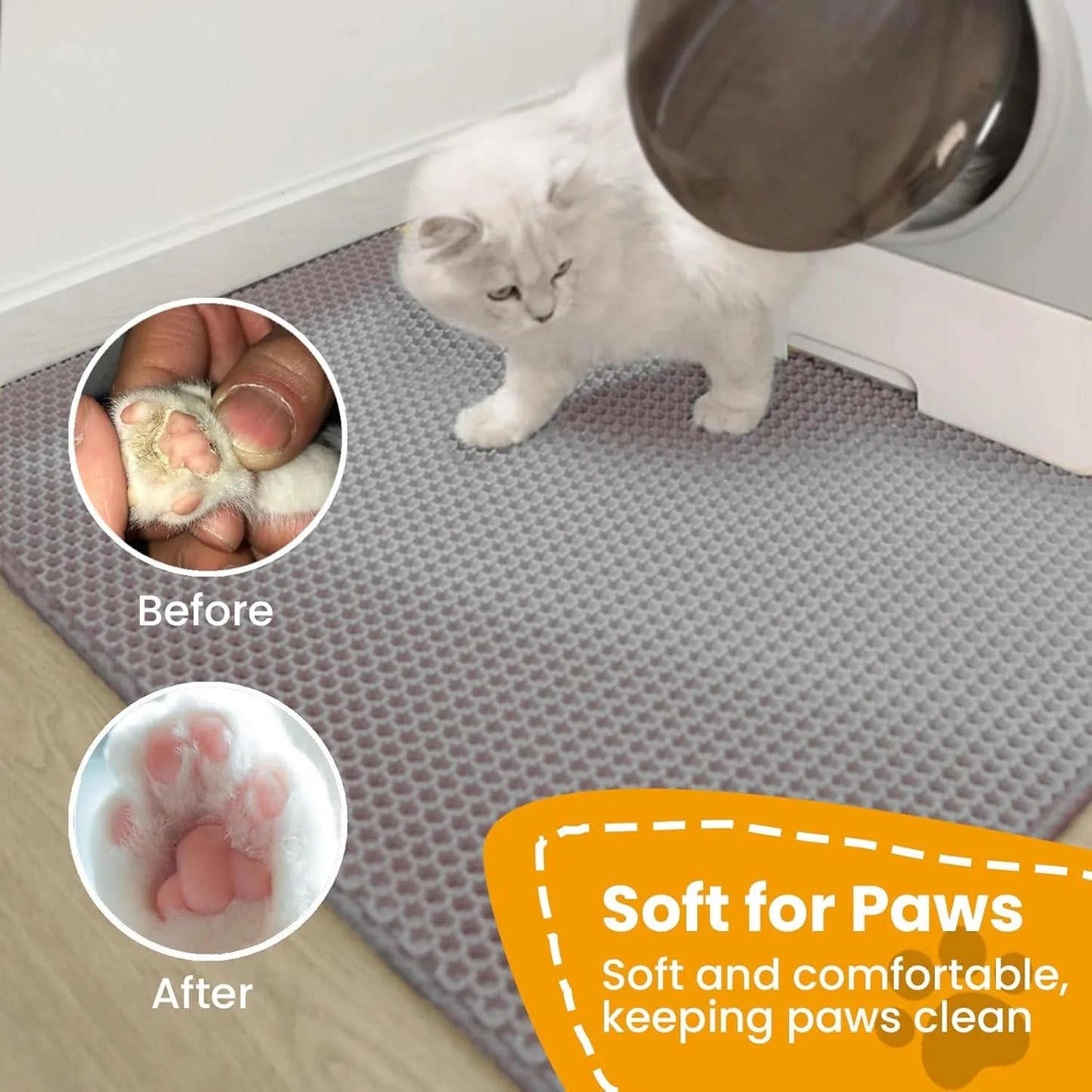 Kattenbakmat Dubbellaags huisdier Antislip Grote kattenbak Filtermat Slijtvaste waterdichte antislip kattenbakmat