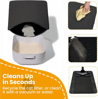 Kattenbakmat Dubbellaags huisdier Antislip Grote kattenbak Filtermat Slijtvaste waterdichte antislip kattenbakmat