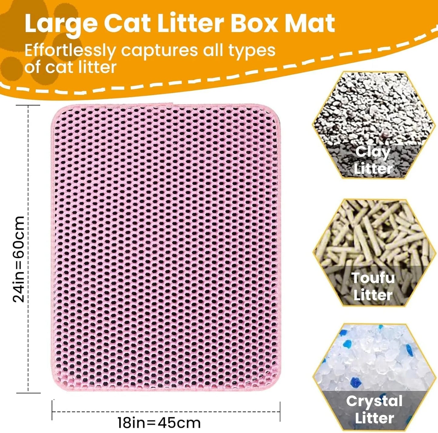Kattenbakmat Dubbellaags huisdier Antislip Grote kattenbak Filtermat Slijtvaste waterdichte antislip kattenbakmat