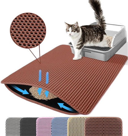 Kattenbakmat Dubbellaags huisdier Antislip Grote kattenbak Filtermat Slijtvaste waterdichte antislip kattenbakmat